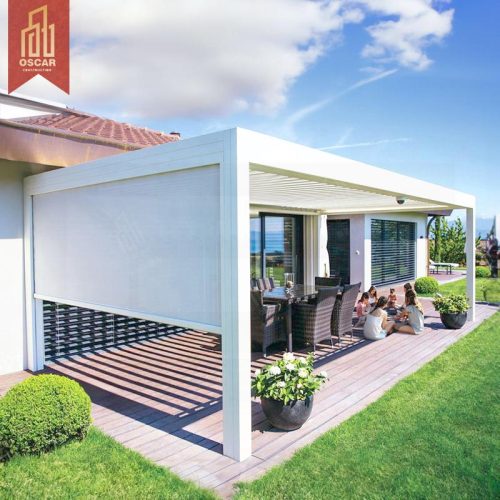 Motorized Operation Customized Size Aluminum Alloy 4X6 Square White Patio Pergola For Garden Backyard Outdoor Pergola