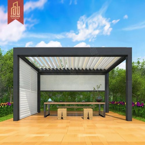 100% Waterproof Motorized Louvered Aluminium Outdoor Gazebo Leisure Garden and Pergola Use Pergola