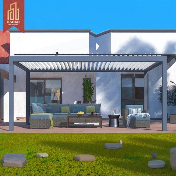 2020 Motorized Modern Outdoor Patio Gazebo Garden Furniture Sets Pergola Backyard Balcony Lawn Pergola