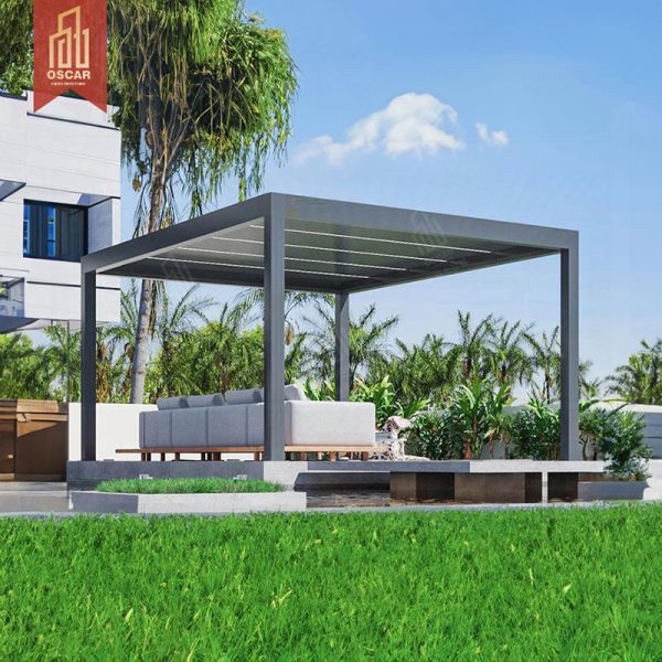 12X156Feet Louvered Waterproof Pergola Patio Cover Outdoor Garden Poolside - Shade and Shelter Solution Pergola