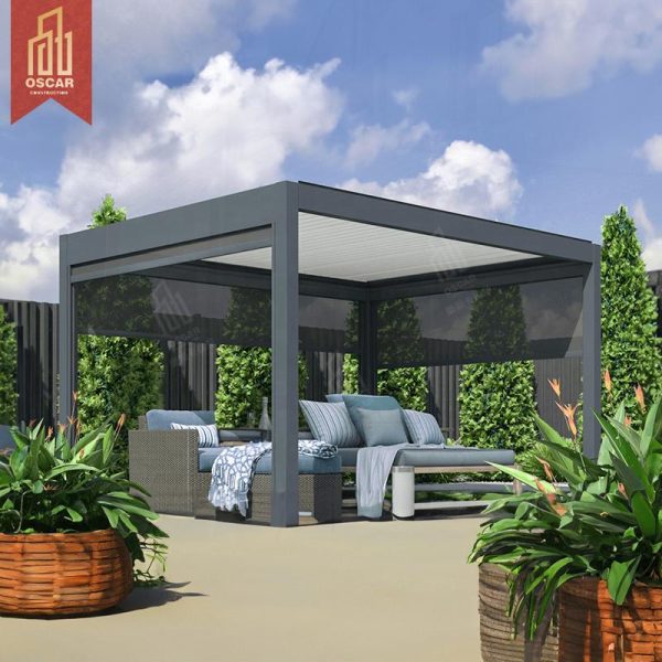 2020 Motorized Modern Outdoor Patio and Garden Furniture Sets Relaxing Lounging Entertaining Pergola