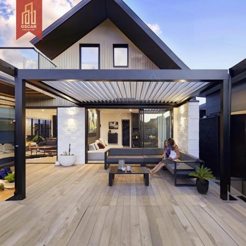 High Quality Customizable Waterproof Louver Blade Roof Pergola in Villa Pergola High Quality Customizable Waterproof Louver Blade Roof Pergola in Villa Pergola