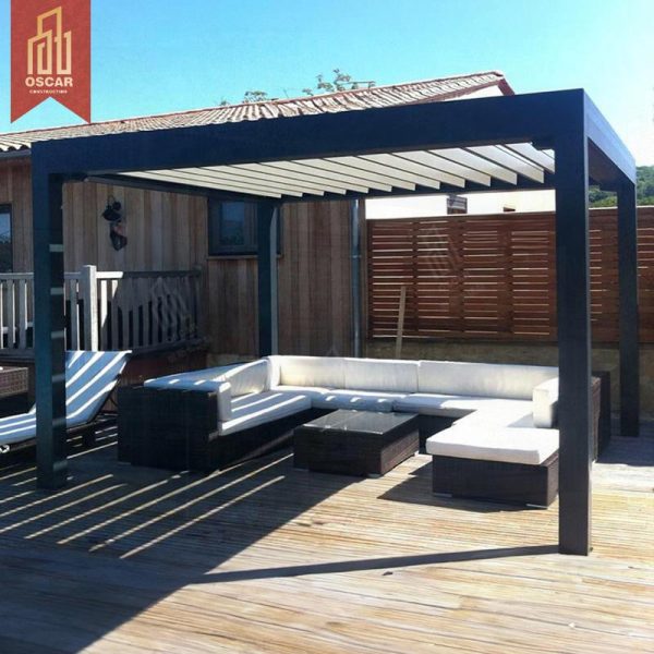 Wholesale Outdoor Aluminium Louvered Pergola with Motorized Retractable Waterproof Roof Garden Patio Backyard Pergola