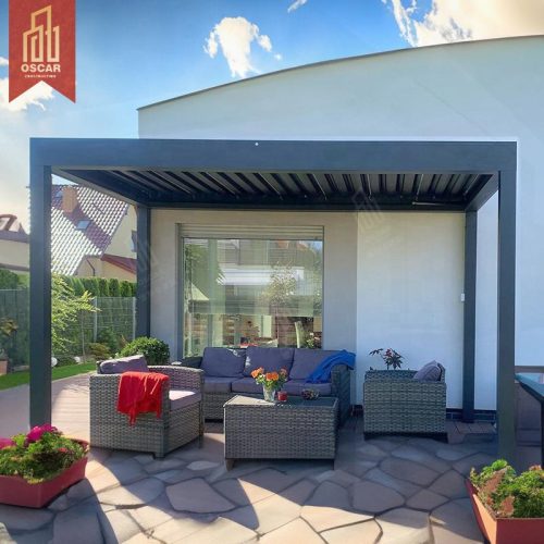 Atio Cover Aluminium Gazebo Louvered Canopy with Weather - Resistant and Adjustable Designs Backyard Terrace and Balcony Pergola