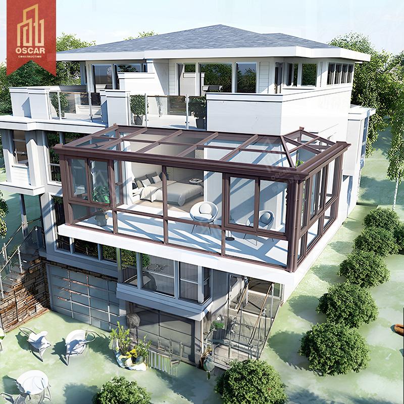 Quality Triangular Roof Winter Garden Mezzanine Tempered Glass Wall ...