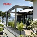 Waterproof Outdoor Aluminium Louvered Roof Kits Garden Patio Backyard Retractable Pergola