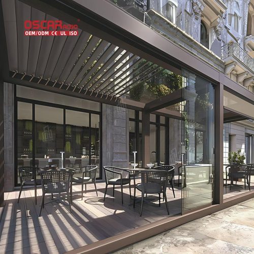 18-(2) 100% Waterproof Motorized Louvered Aluminium Pergola Leisure Garden Outdoor Aluminum Pergola Parts Retractable Pergola