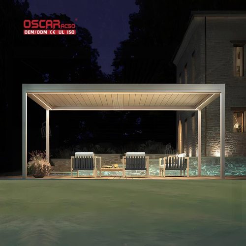 Wholesale Modern Outdoor Bioclimatic Louvre System Aluminium Pergola Garden Patio Balcony 5X3 4X3 6X4 Sizes Retractable Pergola