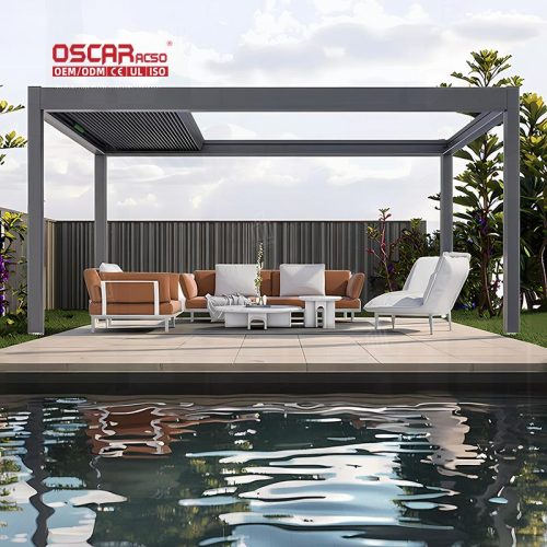 Hot Selling Aluminium Pergola Gazebo Garden Patio and Backyard with Sunshade and Ventilation Function Retractable Pergola