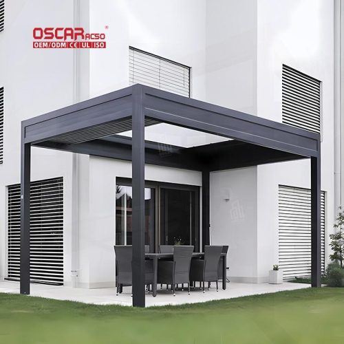 Louvered Pergola Roofing Cover Garden Patio Ideal Outdoor Entertaining European Style Eco  Sustainable Retractable Pergola