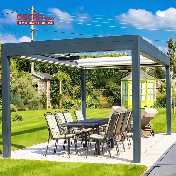 Retractable Aluminium Louvered Brackets Motorized Roof Outdoor Bioclimatic Gazebo Garden Patio Backyard Retractable Pergola Retractable Aluminium Louvered Brackets Motorized Roof Outdoor Bioclimatic Gazebo Garden Patio Backyard Retractable Pergola
