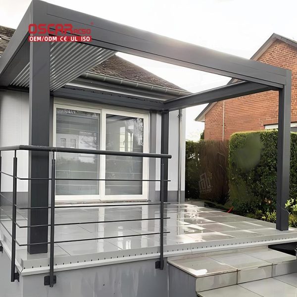 Motorized Automatize Outdoor Bioclimatic Aluminum Patio Structure Garden Backyard Poolside Retractable Pergola