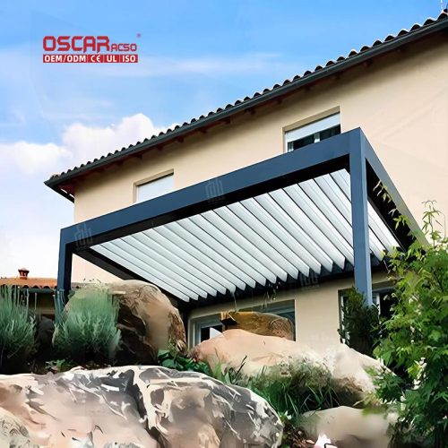 Outdoor Pergola Roof Coverings with Adjustable Angle and Weather Resistance Ideal Garden Patio Poolside Retractable Pergola