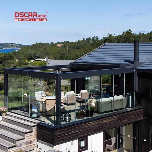 Outdoor Aluminum Opening Roof Gazebo Modern Design Metal Pergola Garden Patio Backyard with Led Lighting Retractable Pergola