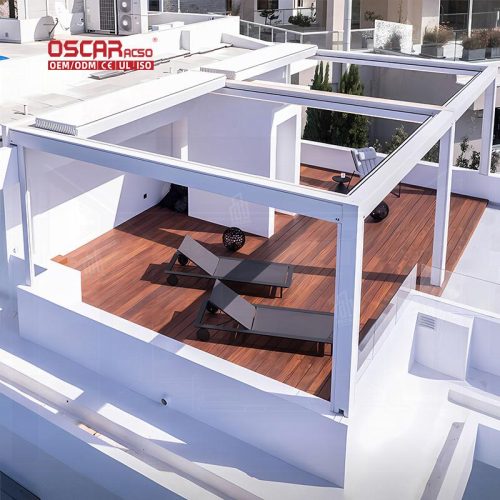 Alum Outdoor Sun Shade Garden Patio and Poolside with Uv Blocking and Ventilation Design Canopy Pavilion Retractable Pergola