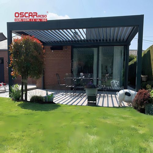 3X4M Luxury Modern Outdoor Aluminium Waterproof Roof Metal Structure Garden Patio Backyard Retractable Pergola