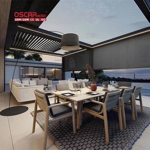 Customized Pergola Louvre System Garden Gazebo Patio Outdoor with Screen Eco  Friendly Sustainable Retractable Pergola