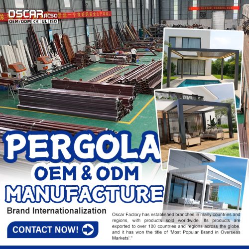 Customized Louvered Aluminium Alloy Outdoor Remote - Controlled Garden Pavilion Patio Backyard Poolside Retractable Pergola