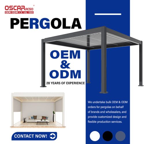 Waterproof Motorized Louvered Aluminum Pergola Gazebo with Blinds Glass Door Outdoor Garden Patio Backyard Retractable Pergola