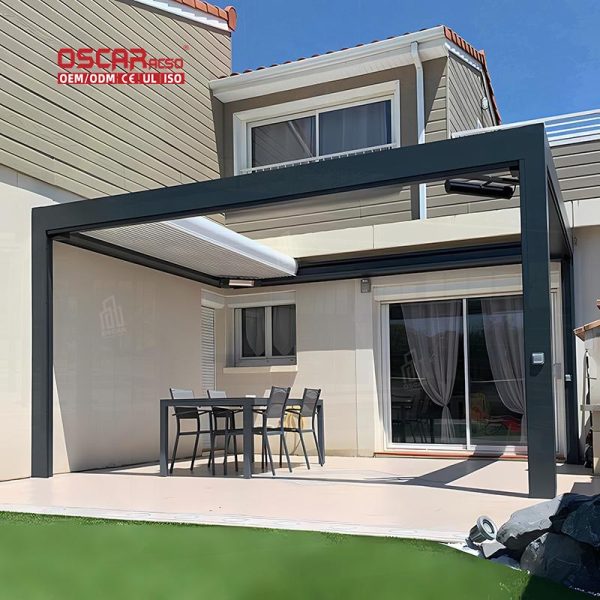 Garden Pergola Shutters Waterproof Motorized Louvered Roof Patio Balcony Terrace Modern Bioclimatic Design Retractable Pergola