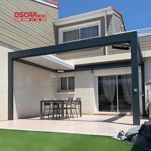 Automatic Sliding Outdoor Waterproof Aluminum Pergola Patio Garden Balcony innovative Functional Retractable Pergola