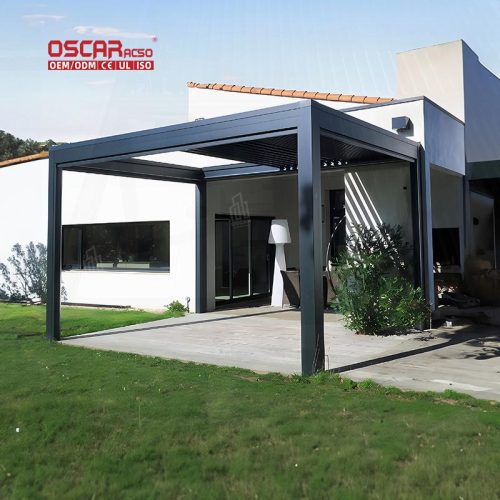 Glass Door Weather  Resistant Sun  Blocking Patio Garden Balcony Shading Structure Outdoor Shelter Retractable Pergola