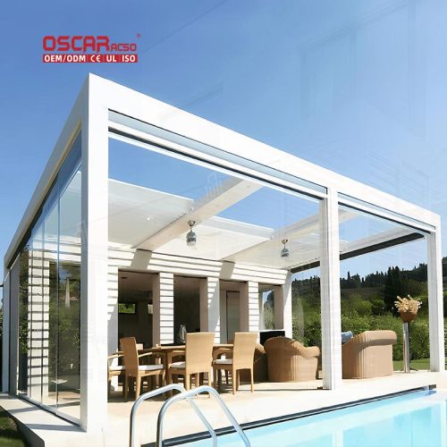 Customized Motorized Freestanding Wall - Mounted Garden Patio Cover Outdoor Backyard Poolside Opening Roof Retractable Pergola