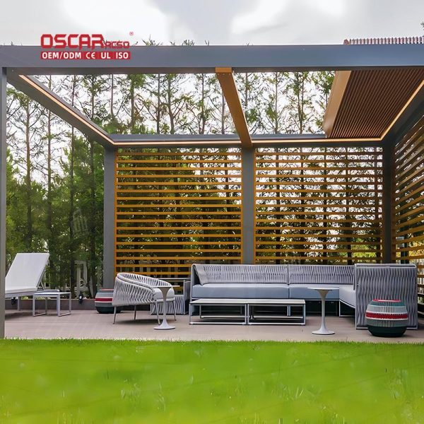 Automatic Louvred Free - Standing Aluminium Patio Deck Cover Garden Outdoor Party Gathering Retractable Pergola Automatic Louvred Free - Standing Aluminium Patio Deck Cover Garden Outdoor Party Gathering Retractable Pergola