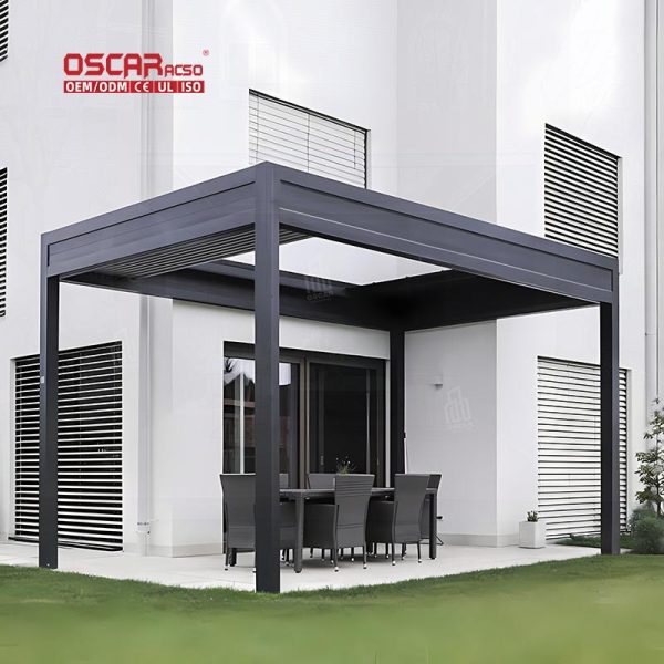 3X3 3X4 4X4 6X4 5X4 Modern Customizable Garden Pergola with Retractable Louvered Roof Outdoor Patio Backyard Retractable Pergola