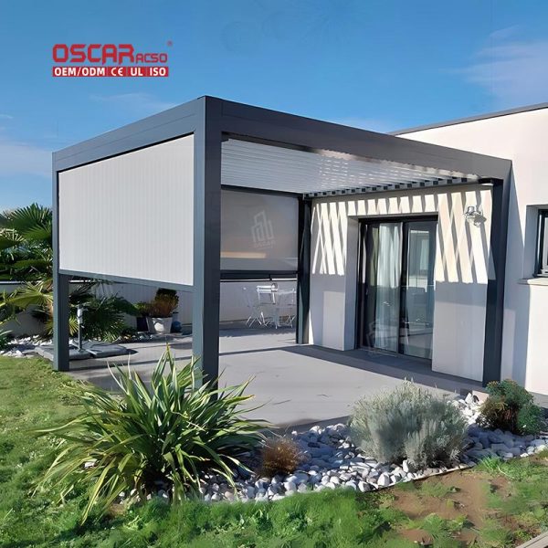 Outdoor Motorized Louvered Aluminium Pergola Garden Backyard Poolside Ideal Shading Structure Retractable Pergola Outdoor Motorized Louvered Aluminium Pergola Garden Backyard Poolside Ideal Shading Structure Retractable Pergola