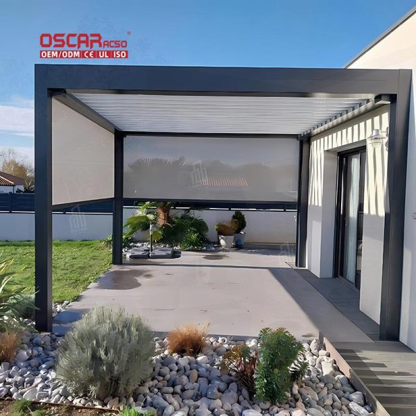 Rainproof Motorized Aluminium Louvre Roof Garden Terrace Patio Cover Wholesale Waterproof Gazebo Pergola Retractable Pergola Rainproof Motorized Aluminium Louvre Roof Garden Terrace Patio Cover Wholesale Waterproof Gazebo Pergola Retractable Pergola