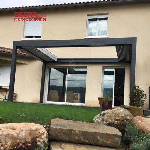 4X3 Garden Bioclimatic Aluminum Louvered Outdoor Kits Patio Balcony Terrace Awning Pergola Roof System Retractable Pergola