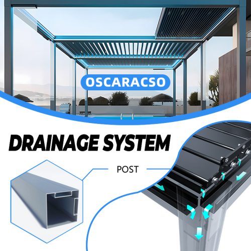 Motorized Waterproof Aluminum Louvered Car Parking Canopy and Pergola Brackets Driveway Garden Patio Retractable Pergola