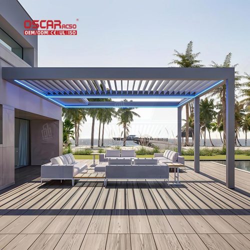 Outdoor Aluminum Gazebo Tent with Sun Protection and Ventilation Garden Backyard Picnic Retractable Pergola