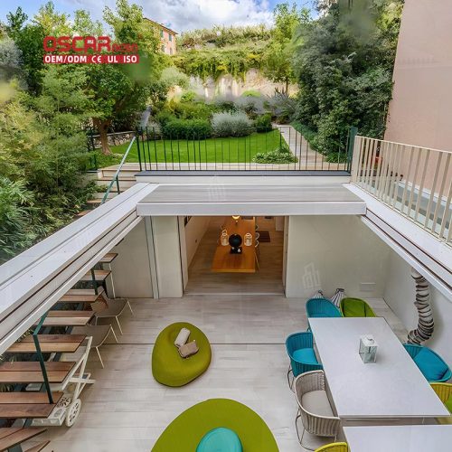 Camping Tent Awning Carport Balcony Louvered Patio Cover Roof Outdoor Living Camping and Balcony Use Retractable Pergola