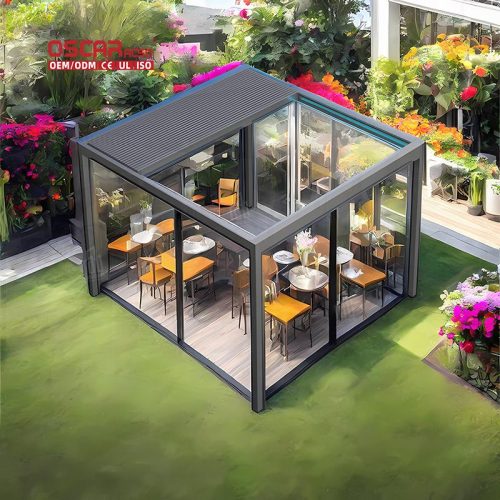 Outdoor Louvered Roof Motorized Bioclimatic Aluminium Pergola Garden Patio Balcony Customized Design Retractable Pergola