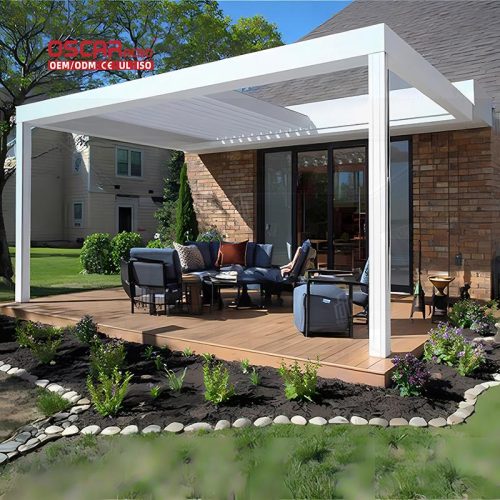 100% Waterproof Motorized Louvered Outdoor Aluminium Pergola Leisure Garden with Parts Retractable Pergola 100% Waterproof Motorized Louvered Outdoor Aluminium Pergola Leisure Garden with Parts Retractable Pergola