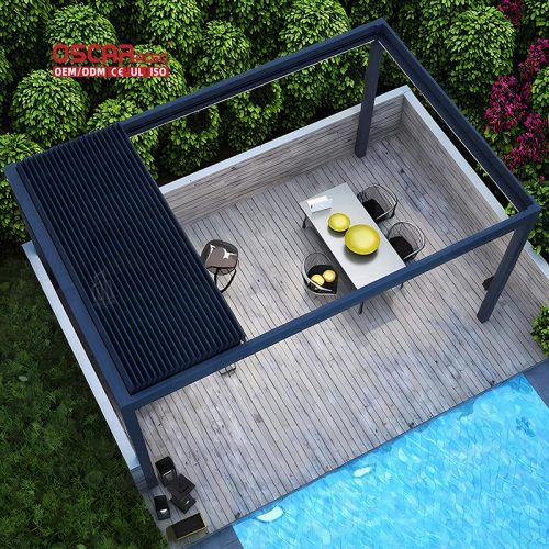 Electric Motorized Opening Waterproof Aluminum Sunshade Garden Outdoor Patio Terrace Retractable Pergola Electric Motorized Opening Waterproof Aluminum Sunshade Garden Outdoor Patio Terrace Retractable Pergola