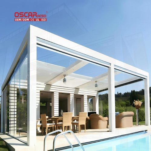 Wholesale Outdoor Heavy - Duty Electric Waterproof Aluminium Gazebo and Pergola Garden Patio and Poolside Retractable Pergola