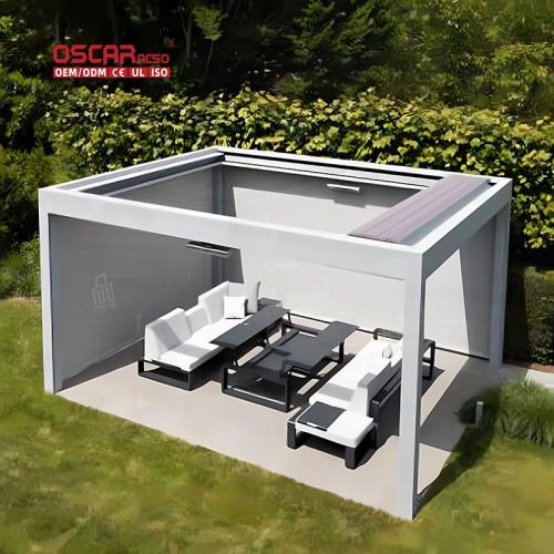 Aluminium Louvered Structure Garden Patio Poolside Sale with Bioclimatic Function and Shading Feature Retractable Pergola Aluminium Louvered Structure Garden Patio Poolside Sale with Bioclimatic Function and Shading Feature Retractable Pergola
