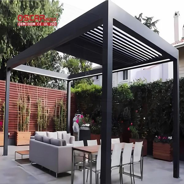Waterproof Motorized Cover Balcony Patio Wholesale Gazebo and Pergola in Garden Terrace Courtyard Retractable Pergola