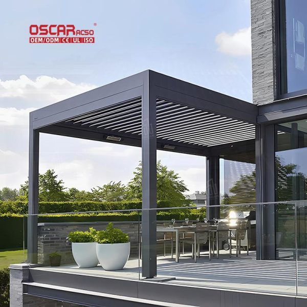 Adjustable Waterproof Electric Louvered Pergola Luxury Outdoor Structure Veranda Patio Garden Retractable Pergola Adjustable Waterproof Electric Louvered Pergola Luxury Outdoor Structure Veranda Patio Garden Retractable Pergola