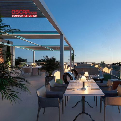 Waterproof Motorized Automatic Customizable Sun - Blocking Patio Shelter House Terrace Garden Retractable Pergola