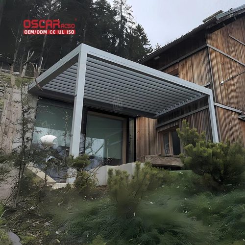 Luxury Outdoor Aluminum Shading Structure with Led Lights Patio Garden Balcony Retractable Pergola