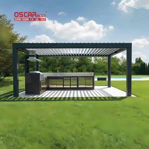 Automated Louvered Aluminium Pergola Weatherproof Biological Outdoor Garden Patio Backyard Easy Lifestyle Retractable Pergola